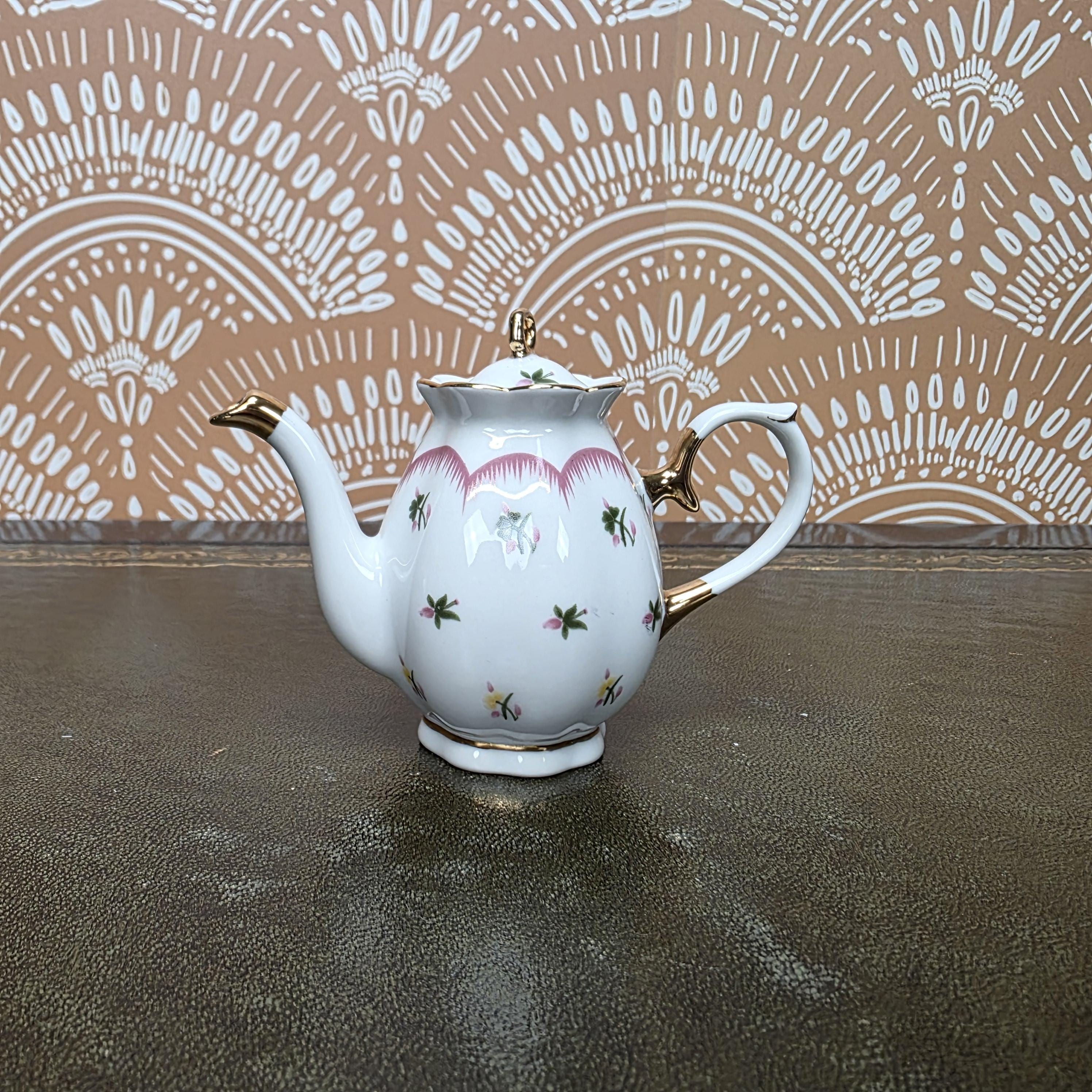 Miniature Porcelain Teapot Collection Porcelain Art Floral Blue Willow Bird Design Vintage Display Decor