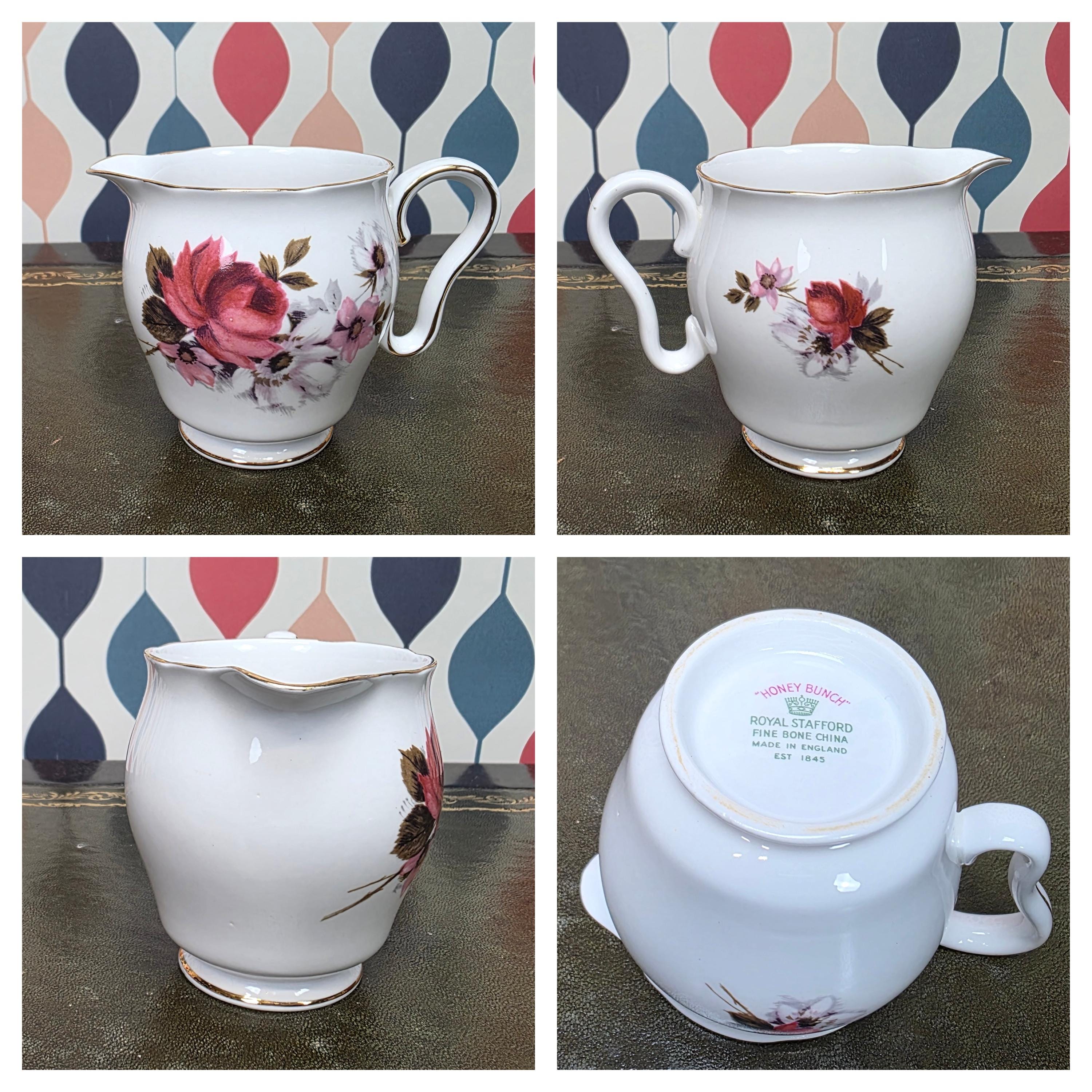 Royal Stafford Honey Bunch Open Sugar Bowl Fine Bone China England Floral Serving Piece