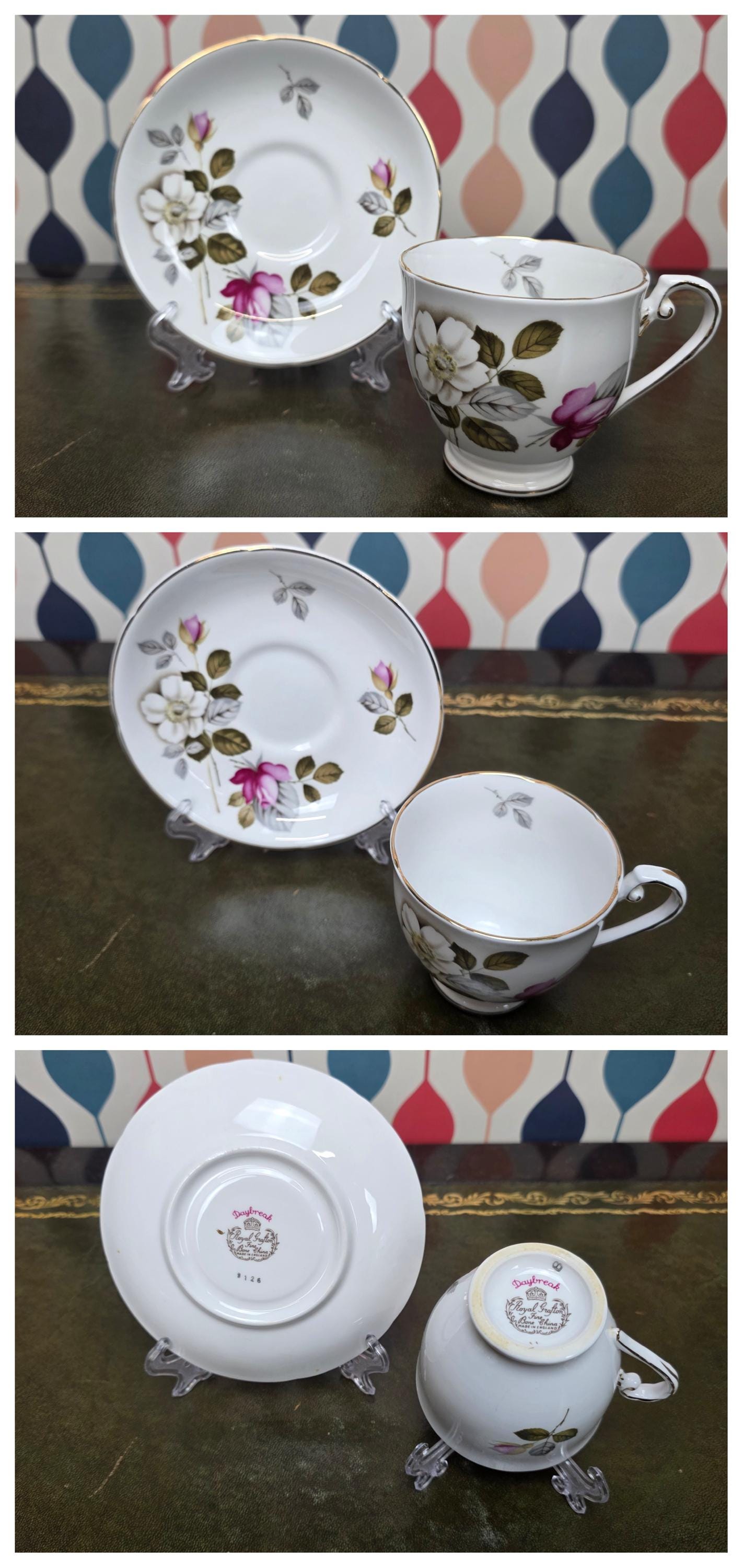 Royal Grafton Daybreak Tea Trio Fine Bone China Floral Cup Saucer Tea Plate Staffordshire