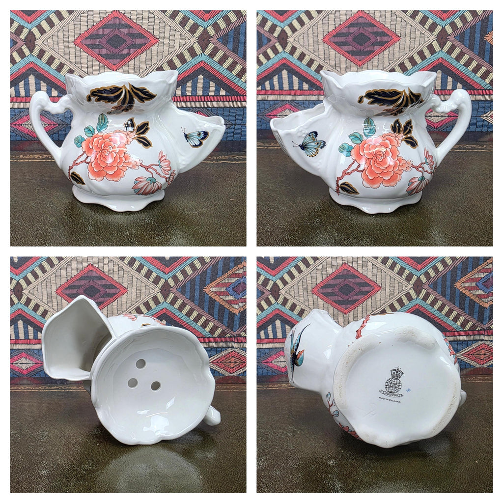 James Kent Eastern Glory Teapot Chinoiserie Coffee Pot Old Foley England Floral Bird Collectible