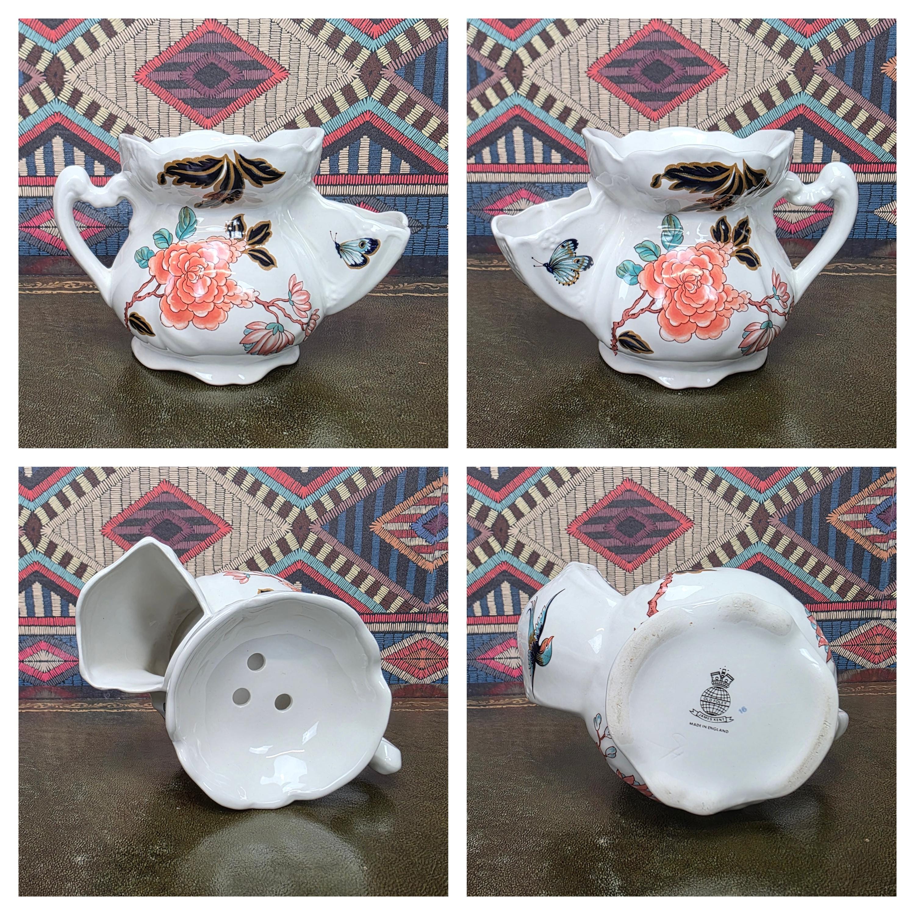 James Kent Eastern Glory Teapot Chinoiserie Coffee Pot Old Foley England Floral Bird Collectible