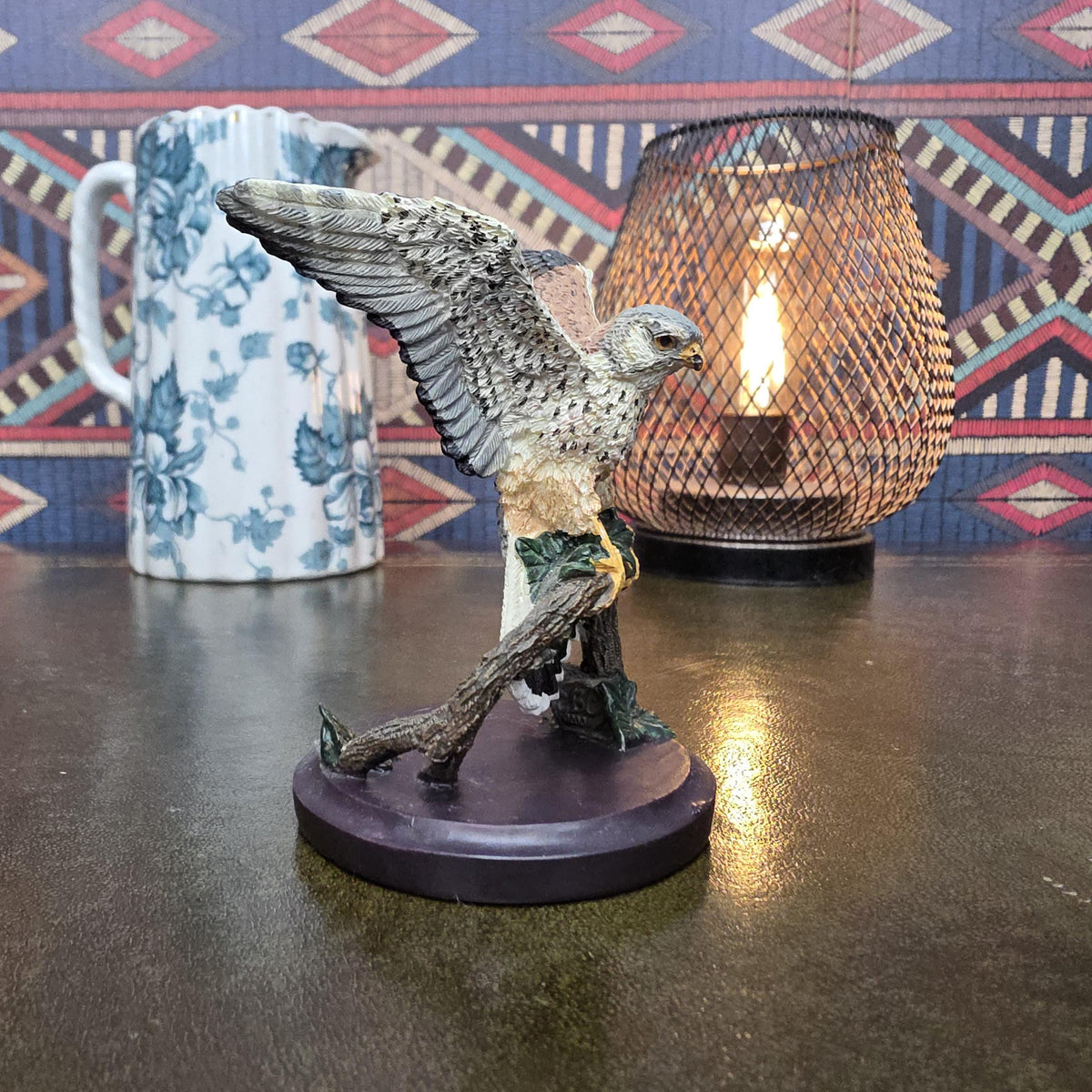 Kestrel Bird Figurine Reader's Digest 2004 Hand Painted Falcon Sculpture Andy Pearce Wildlife Collectible