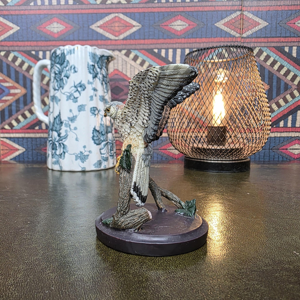 Kestrel Bird Figurine Reader's Digest 2004 Hand Painted Falcon Sculpture Andy Pearce Wildlife Collectible