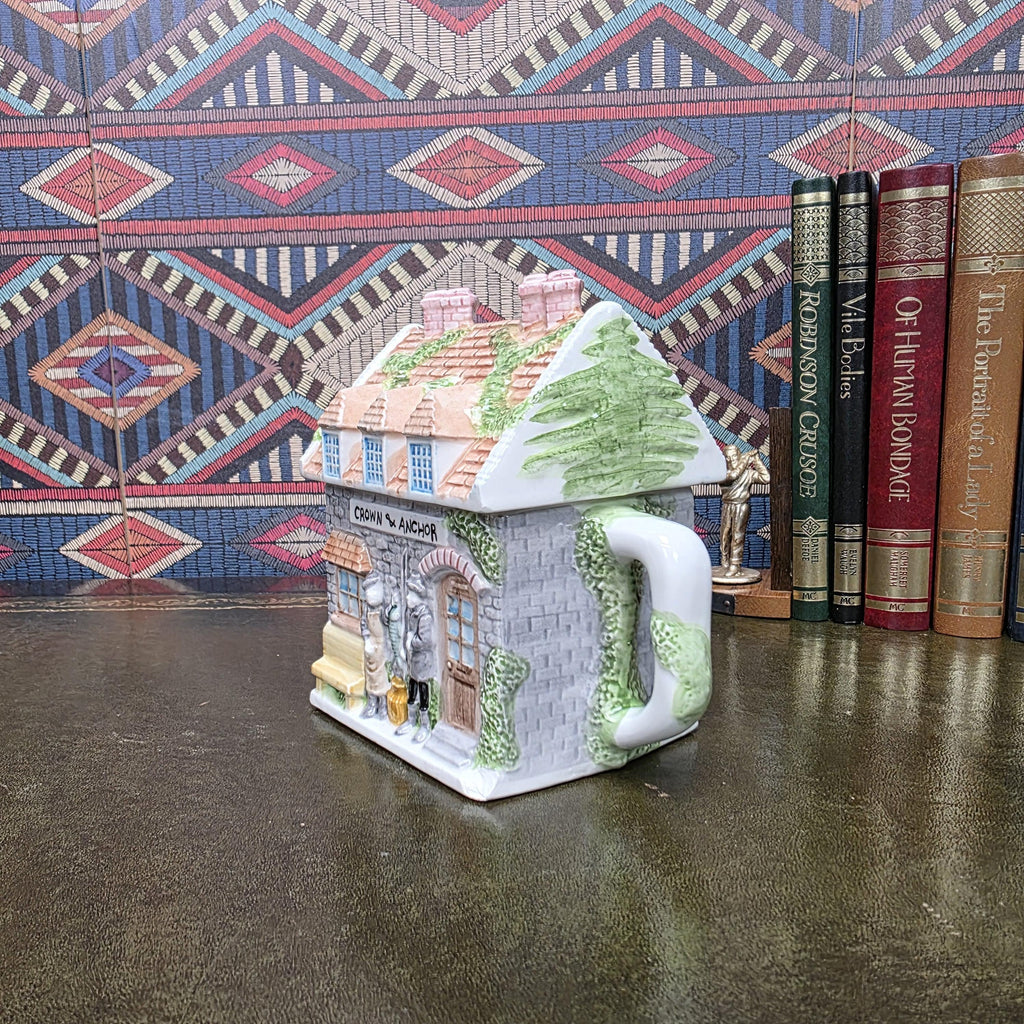 Leonardo Collection Cottage House Teapot Crown and Anchor Pub Ceramic Novelty Tea Pot English