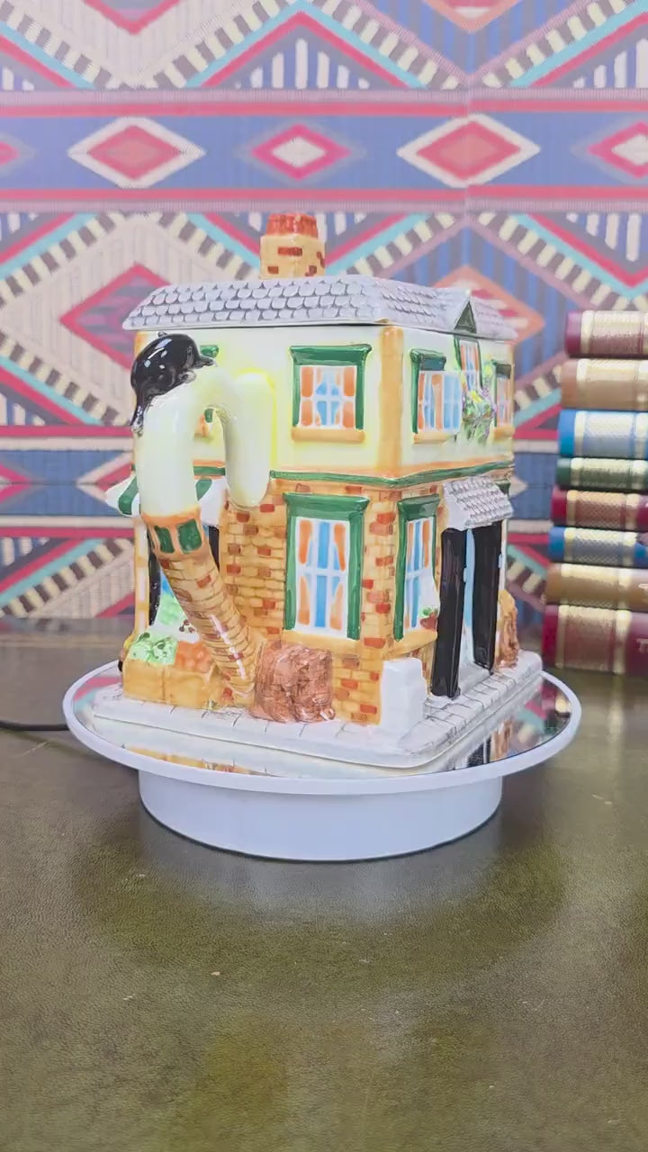 Vintage Ceramic Teapot House Greengrocer Leonardo Collection Decorative Cottage Teapot Collectible Kitchen Decor