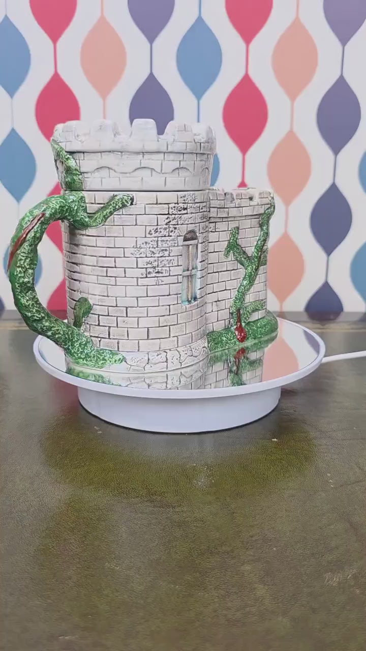 Vintage Castle Teapot Ceramic Medieval Tower Novelty Drinkware Collectible Fantasy Kitchen Decor