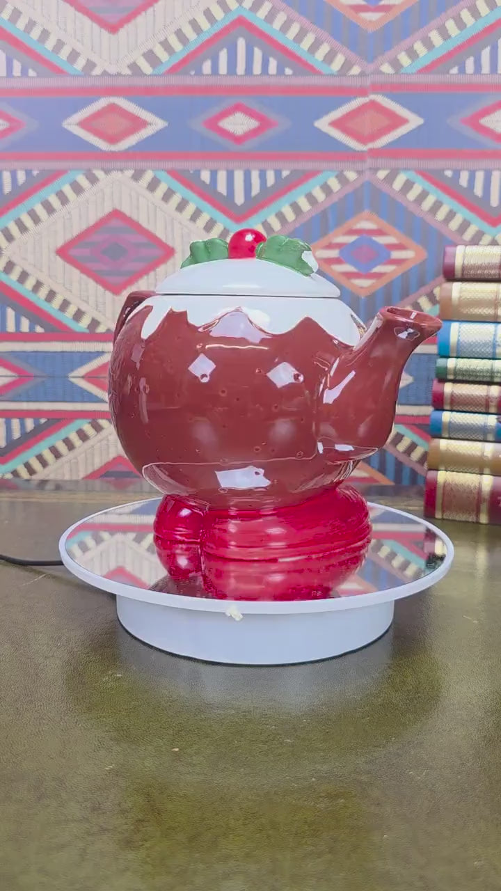 Vintage Ceramic Character Teapot Christmas Pudding Design Novelty Teapot Collectable Festive Kitchen Decor