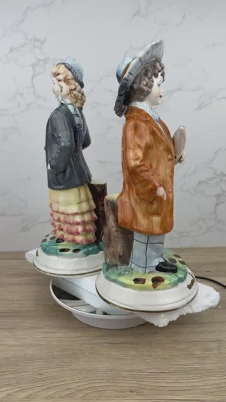 Vintage Capodimonte Figurines, Porcelain Boy and Girl, Italian Home Decor